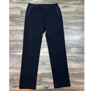Black Tailored Workwear Pants Office Core Quiet Luxury Heart Zip Pocket 32x30